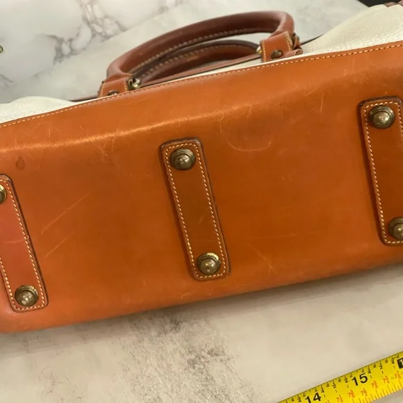 Dooney & Bourke Cream and Tan Satchel - Picture 14 of 14